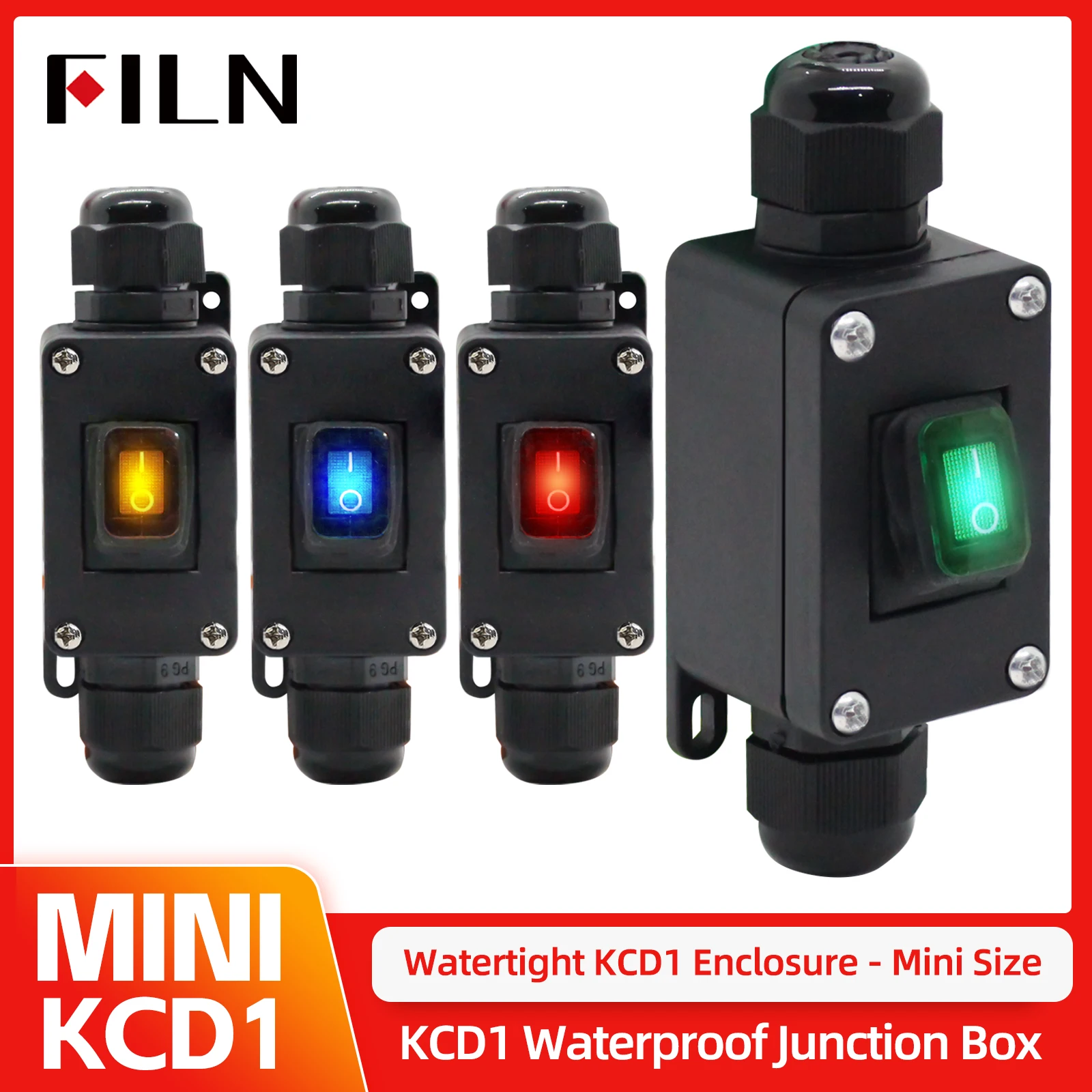 Outdoor Power Box Cover - FILN с подсветкой, переключатель Rokcer KCD1,